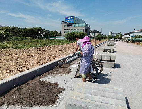 路沿石安装现场